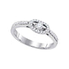 10kt White Gold Round Diamond Solitaire Bridal Wedding Engagement Ring 1/4 Cttw