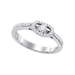 10kt White Gold Round Diamond Solitaire Bridal Wedding Engagement Ring 1/4 Cttw