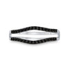 10kt White Gold Womens Round Black Color Enhanced Diamond Wrap Ring Guard Enhancer 1/3 Cttw