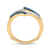 10kt Yellow Gold Womens Round Blue Color Enhanced Diamond Enhancer Wedding Band 1/5 Cttw