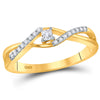 10kt Yellow Gold Womens Princess Diamond Solitaire Promise Ring 1/6 Cttw