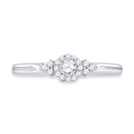 10kt White Gold Womens Round Diamond Solitaire Promise Ring 1/5 Cttw