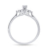 10kt White Gold Womens Round Diamond Solitaire Promise Ring 1/5 Cttw