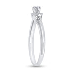 10kt White Gold Womens Round Diamond Solitaire Promise Ring 1/5 Cttw