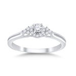 10kt White Gold Womens Round Diamond Solitaire Promise Ring 1/5 Cttw