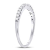 14kt White Gold Womens Round Pave-set Diamond Single Row Wedding Band 1/4 Cttw