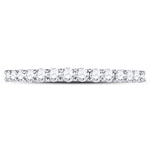 14kt White Gold Womens Round Diamond Wedding Anniversary Band 1/2 Cttw