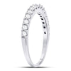 14kt White Gold Womens Round Diamond Wedding Anniversary Band 1/2 Cttw