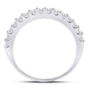 14kt White Gold Womens Round Diamond Wedding Anniversary Band 1/2 Cttw