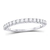 14kt White Gold Womens Round Diamond Wedding Anniversary Band 1/2 Cttw