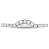 14kt White Gold Womens Round Diamond Curved Wedding Band Ring 1/4 Cttw