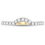 14kt Yellow Gold Womens Round Diamond Curved Wedding Enhancer Band Ring 1/4 Cttw