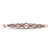 10kt Rose Gold Womens Round Brown Diamond Braided Bangle Bracelet 3/4 Cttw