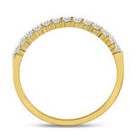 14kt Yellow Gold Womens Round Diamond Single Row Comfort Wedding Band 1/4 Cttw