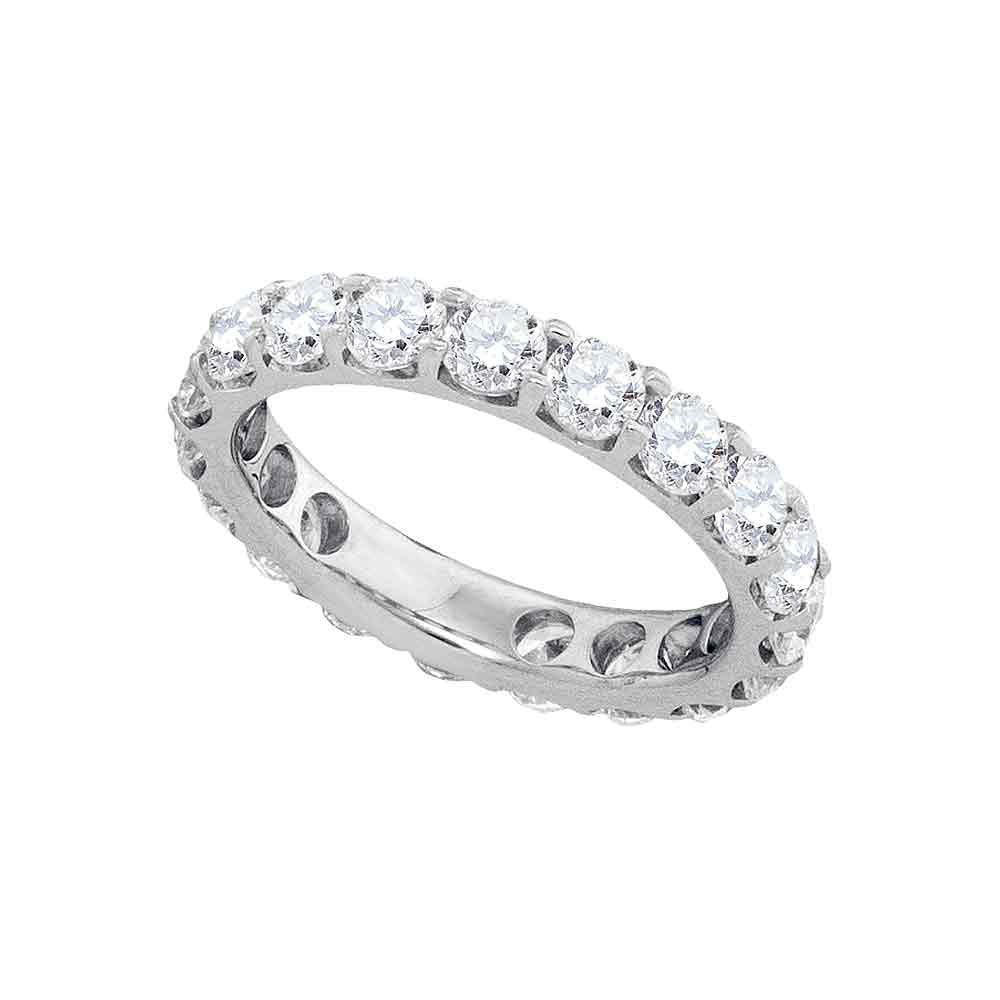 14kt White Gold Womens Round Diamond Wedding Band Ring 3 Cttw