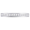 14kt White Gold Womens Round Diamond Single Row Near-Eternity Wedding Band 1/2 Cttw