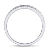 14kt White Gold Womens Round Diamond Single Row Near-Eternity Wedding Band 1/2 Cttw