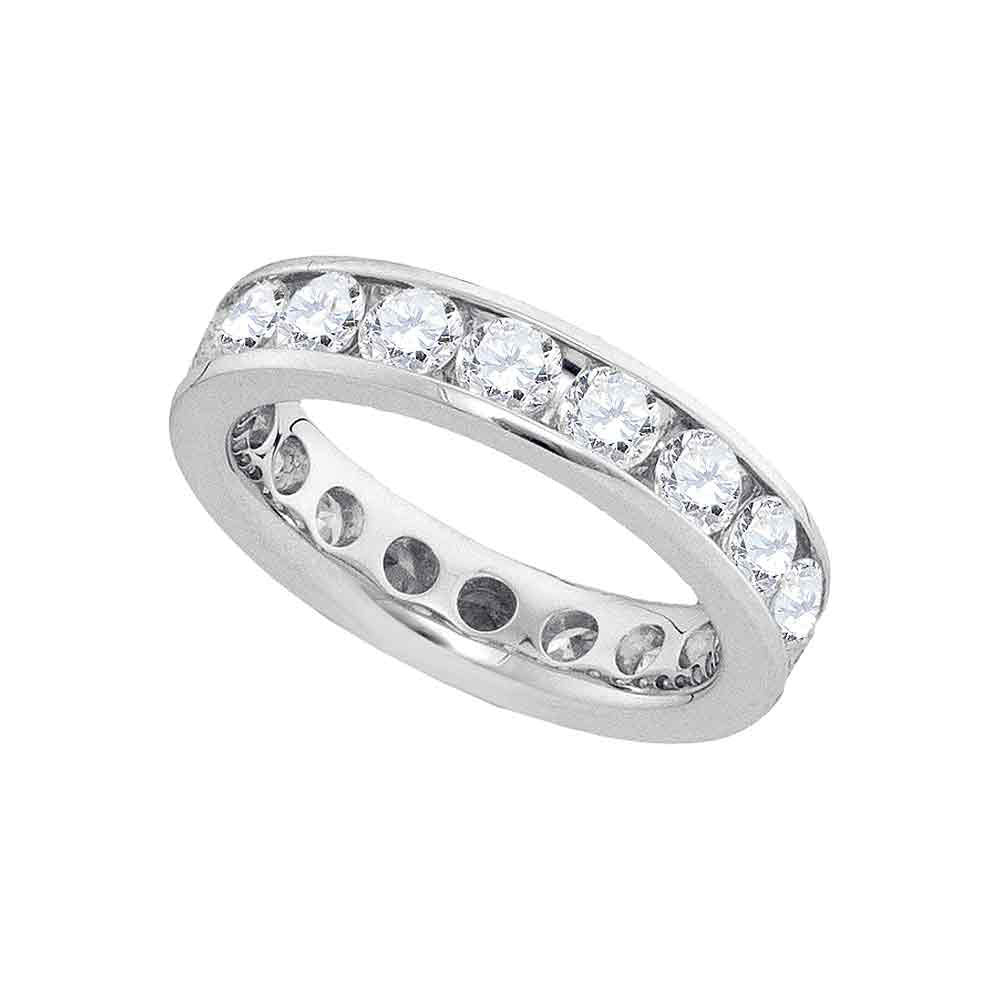 14kt White Gold Womens Round Channel-set Diamond Eternity Wedding Band 3 Cttw