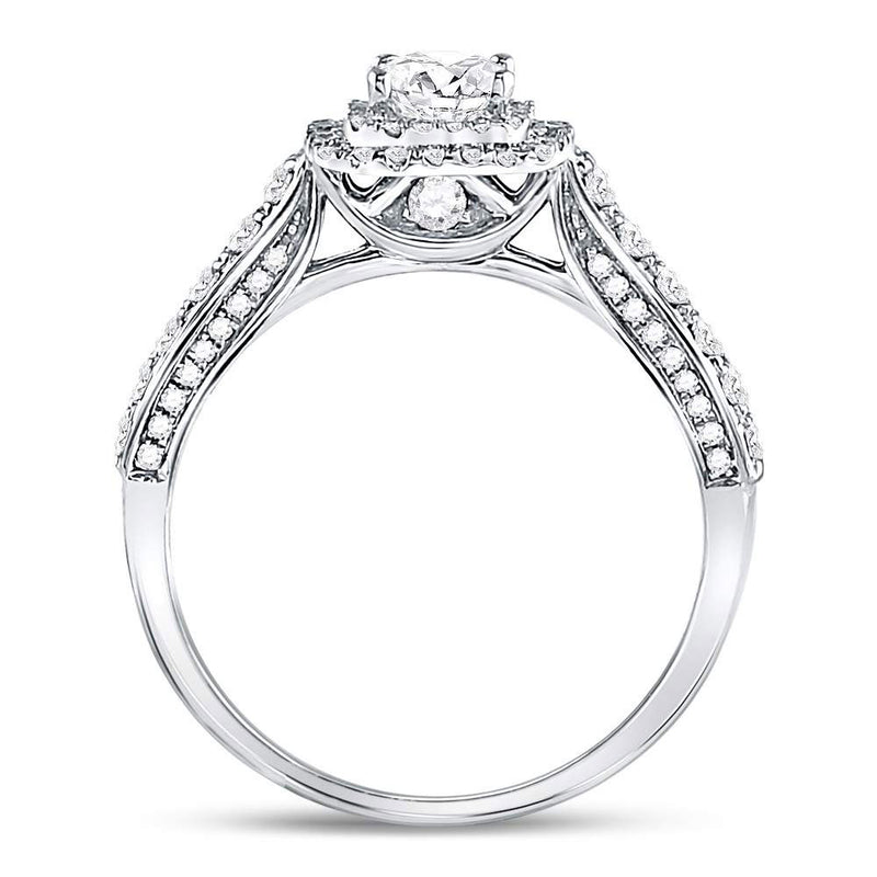 14kt White Gold Princess Diamond Solitaire Bridal Wedding Engagement Ring 1 Cttw