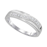 10k White Gold Round Diamond Matching Trio Mens Womens Wedding Bridal Ring Set 1/3 Cttw