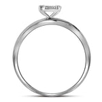 10k White Gold Round Diamond Mens Womens Trio Matching Halo Wedding Bridal Ring Set 1/5 Cttw