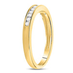 14kt Yellow Gold Womens Round Channel-set Diamond Wedding Band 1/6 Cttw