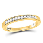 14kt Yellow Gold Womens Round Channel-set Diamond Wedding Band 1/6 Cttw