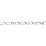 10kt White Gold Womens Round Diamond Infinity Fashion Bracelet 1/4 Cttw