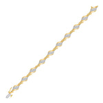 10kt Yellow Gold Womens Round Diamond Fashion Bracelet 1/2 Cttw