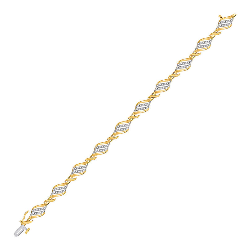 10kt Yellow Gold Womens Round Diamond Fashion Bracelet 1/2 Cttw