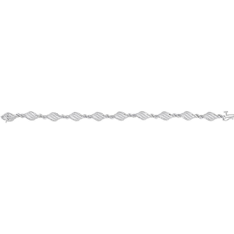 10kt White Gold Womens Round Diamond Fashion Bracelet 1/2 Cttw