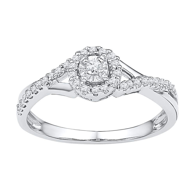 10kt White Gold Round Diamond Solitaire Bridal Wedding Engagement Ring 1/4 Cttw