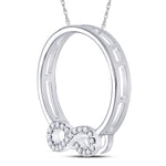 10kt White Gold Womens Round Diamond Circle Infinity Pendant 1/8 Cttw