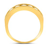 10k Yellow Gold Mens Round Diamond Single Row 5-Stone Wedding Band Ring 1/2 Cttw