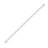 Sterling Silver Womens Round Diamond Heart Outline Link Bracelet 1/6 Cttw