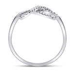 10kt White Gold Womens Round Diamond Infinity Fashion Ring 1/6 Cttw