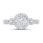 10kt White Gold Round Diamond Solitaire Bridal Wedding Engagement Ring 3/8 Cttw