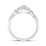 10kt White Gold Round Diamond Solitaire Bridal Wedding Engagement Ring 3/8 Cttw