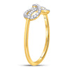 10kt Yellow Gold Womens Round Diamond Infinity Fashion Ring 1/6 Cttw