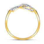 10kt Yellow Gold Womens Round Diamond Infinity Fashion Ring 1/6 Cttw