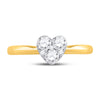 10kt Yellow Gold Womens Round Diamond Heart Cluster Ring 1/2 Cttw