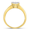 10kt Yellow Gold Womens Round Diamond Heart Cluster Ring 1/2 Cttw