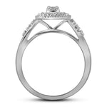 10kt White Gold Round Diamond Bridal Wedding Ring Band Set 1/3 Cttw