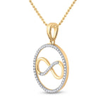 10kt Yellow Gold Womens Round Diamond Infinity Circle Pendant 1/4 Cttw