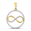 10kt Yellow Gold Womens Round Diamond Circle Infinity Pendant 1/3 Cttw