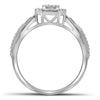 10kt White Gold Womens Round Diamond Square Frame Cluster Tapered Shank Ring 1/10 Cttw