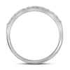 14kt White Gold Womens Round Pave-set Diamond Single Row Wedding Band 1/4 Cttw